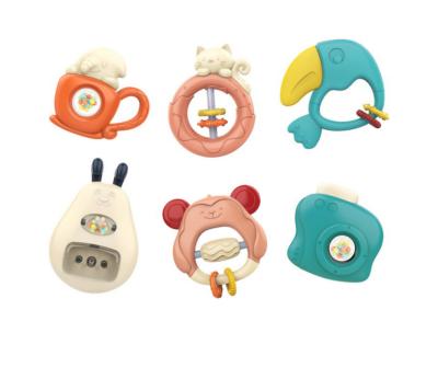 China Musical Shaking Game Environmental Material Theme Bell Toy Hanging Stroller Set Rattle Animals Set For Children 6 Pcs Baby for sale