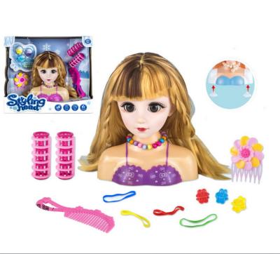 China Environmental Material Hairstyle Braid Hair Styling Doll Head Set Set Toy Princess Half Body Comb Hair Makeup for sale