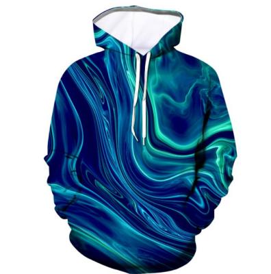 China Velvet Men's Plus Autumn Fashion Anti-wrinkle 3D Wave Casual Blue Sweater Sports Street Hoodie for sale