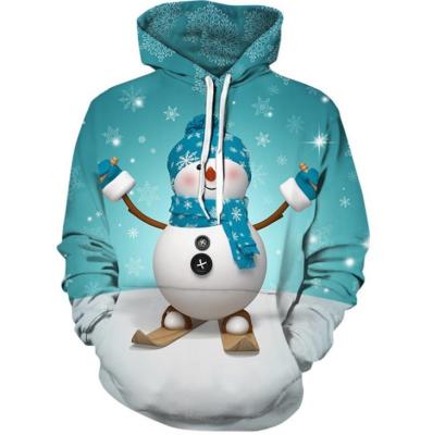 China Anti-Wrinkle Christmas Sweater 3D Printing Snowman Digital Printing Hooded Sweatshirt Support Customization for sale