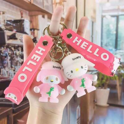 China Wholesale Cute Peaked Key Chain Pendant Japanese Fashionable PVC Hat Merlot Doll Car Key Chain Bag Pendant for sale