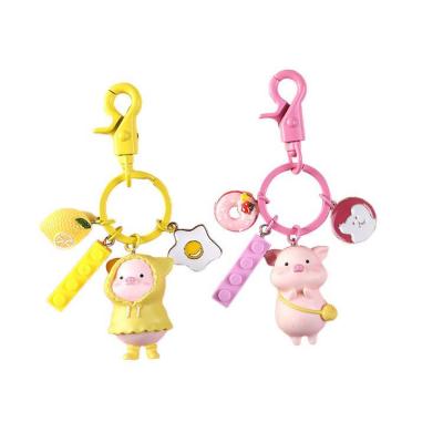 China 2021 Mini Small Toy Pig Plastic Pig Resin Keychains Mini Small Toy Pig Plastic Plush Metal Plush Promotion Gift Mascot Various Key Chain for sale