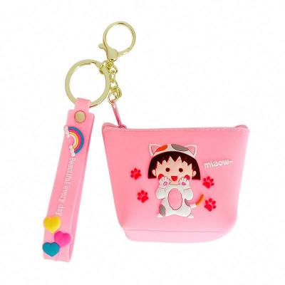 China Olelon Cartoon Cherry Maruko Multifunctional Coin Purse Key Chain Cute Purse Charm Keychain PVC Promotion Gift For Girl Keychains for sale