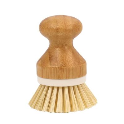 China Sustainable Household Bamboo Kitchen Pan Dish Bowl Pot Brush Cleaning Handle Cleaning Tools for sale