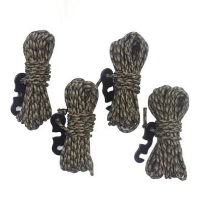 China 4pk Polyester Ropes With Adjusters For Sale Buy High Rates 4Mm*4M Custom Size Reflective Tent Wind Rope for sale