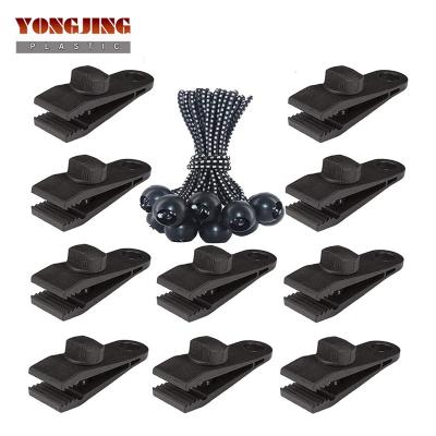 China PA6 10pcs Hook Sling Set Survival Grommet Plastic Windproof Tent Clips Buckle Tent Tarp Fixed Outdoor Tent Accessories for sale