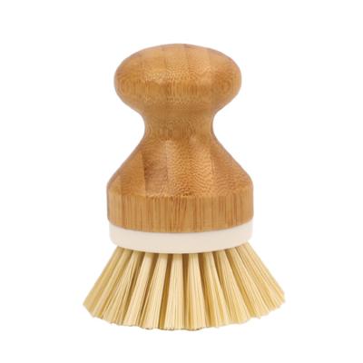 China Sustainable Pots And Bowls Vegetables Household Cleaning Brushes Washing Rolls Bamboo Round Brushes for sale