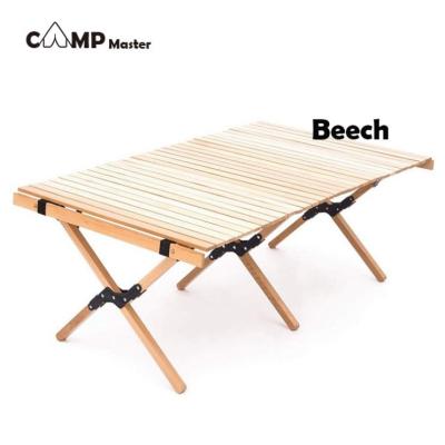 China Self-Motor Strong Wooden Board Outdoor Foldable Portable Wooden Roll Table Easy Carry Camping Picnic Visit Eggs for sale