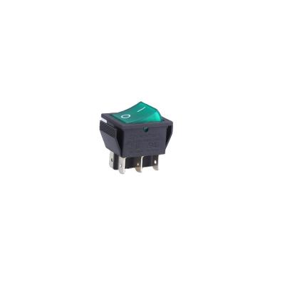 China RK1-01 2x2N CCC 16A 250VAC 20a 125vac Electrical On-Off Dpdt Illuminated 6 Terminal 2 Position Momentary Rocker Switch for sale