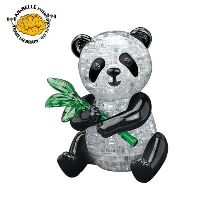 China DIY 3D Crystal Block Plastic TOY ROD 3D Block Panda With Flashing Light Plastic Animal Block for sale