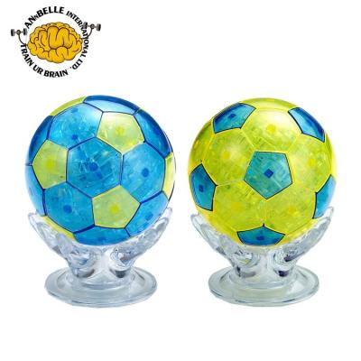 China DIY Crystal TOY 3D puzzle 3D football crystal block football promotion football fan gifts lighting block for sale