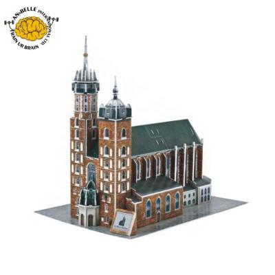 China The famous puzzle ST MARY DIY TOY 3d model architecture CATHEDRAL (POLAND) for sale