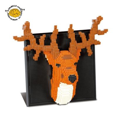 China Animal Head Statue Sculpture Deer Block Room Decor Home Decor Home Decor Animal Toy New Assembly Building Blocks Building Blocks for sale