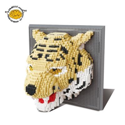 China Toy New Assembly Building Blocks Animal Statue Tiger Block DIY Main Wall Painting Carved Reliefs Decoration Home Decor Home Decor for sale