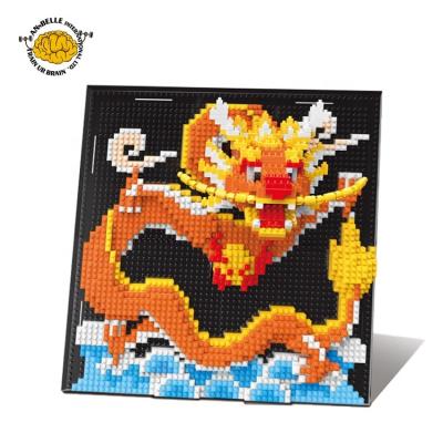 China Construction Toy New Popular Assembly Building Blocks Asia Dragon Block DIY Mural Carved Reliefs Decoration House Home Decor for sale