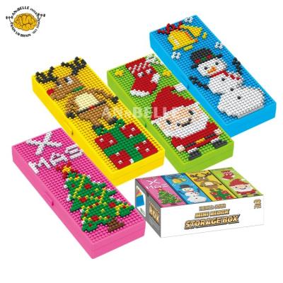 China Building Toy Diamond Pencil Holder Pencil Case Pencil Container Christmas Gift Christmas Design for sale