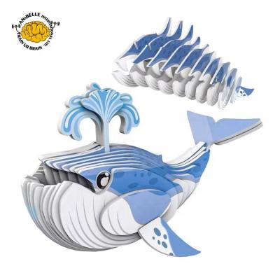 China DIY TOY 3D Sticker Jigsaw Puzzle 3D Puzzle Ocean Sea Animal Blue Whale Jigsaw Dolphin Shark Boat Lobster Clownfish Narwhal for sale