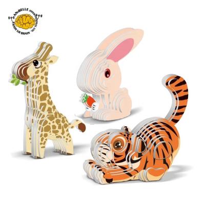 China Tiger Lion Sheep Elephant Yak Rabbit Girrafe Whale Dolphin Shark Animal TOY 3D DIY Toys LobsterAfrican DIY Animals Puzzle for sale