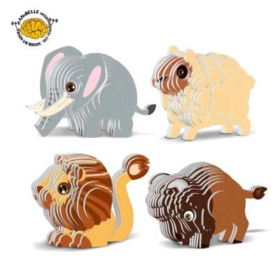 China DIY TOY 3D Sticker Jigsaw Jigsaw Jigsaw Puzzle Tiger Lion Sheep Elephant Yak Rabbit Girrafe Dinosaurs Dolphin Animal Lobster Whale Shark for sale