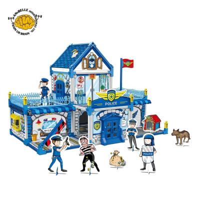 China DIY TOY STEM Drawing Police Station DIY Paper Creative Kits 3D Puzzle Educational Intelligence Toy for sale