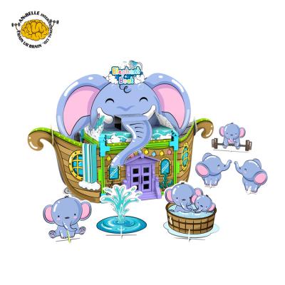 China DIY TOY ROD 3D Paper Puzzle Assemble Toy Educational Toy Elephant Boat for sale