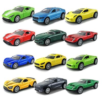 China Diecast Toy 1:36 Die Cast Toys Metal Car Model Pull Back Assorted Car Right And Sound 4 Turn Signal Designs for sale