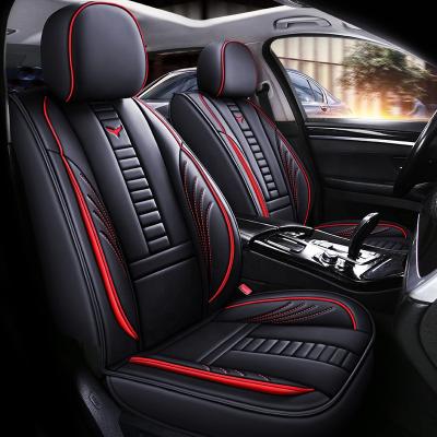 China Sports PVC Leather Car Seat Covers Full Set Automotive Seat Cover Sports Cushion Cover For Cars Universal Fit Set For 5 Seats for sale