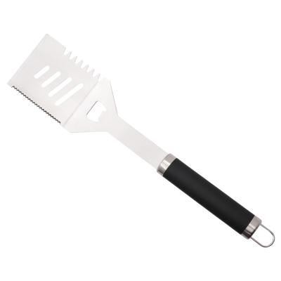 China Easily Cleaned Non-Stick Stainless Steel BBQ Tool BBQ Accessories with TPR Handle Cutting Function BBQ Spatula for sale