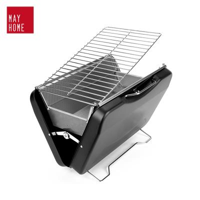 China New Style Foldable Outdoor BBQ Grill Portable Easily Cleaned Tabletop Suitcase BBQ Grill Charcoal for sale