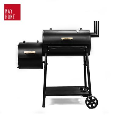 China Easily Cleaned Camping Party Barbecue Grill With Offset Smoker Wood Pellet Charcoal BBQ Grill With Chimney for sale