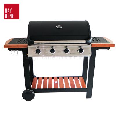 China Outdoor Semi-Wood Cart 4burner Gas Grill EL-1104TWHK for sale