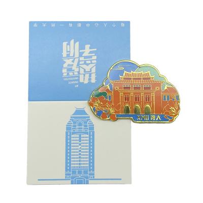 China Europe Xiamen University High Quality Custom Metal Magnet Zinc Alloy Badge for sale