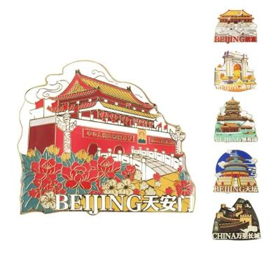 China Europe Chinese Style Fridge Stickers City Tourist Attractions Tiananmen Souvenir Magnets for sale