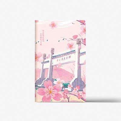 China Pink Chinese Style Landscape Painting Softcover Ordered Notebook Printed for sale