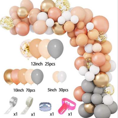 China 129pcs Rose Gold Peach Nude Gray Festival Toys/Gift/Decorations/Latex Balloons For Party Decorations Balloon Garland Arch Kit for sale