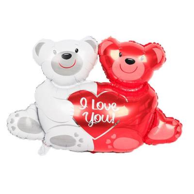 China Cartoon Bear Hot Sale 2022 Party Decoration Aluminum Balloon For Valentine's Day Decoration for sale