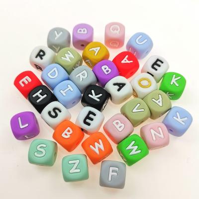 China DIY Baby Toy Pacifier Chain DIY Beads 12MM Silicone Letter Accessories Loose Beads for sale