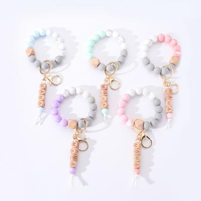 China BOHEMIA Letter Spring Color Chain Bracelet New Silicone Dangling Bracelet Main Hanging Mother's Day Gift for sale