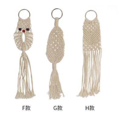 China 2022 Hot Sales Customized Simple Handwoven Eco-Friendly Style Cotton Rope Crafts Key Chains Keychains for sale