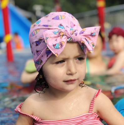 China 2022 beautiful picture ylm sales child acrylic fiber bathing hat customizing new bath hat hot spring printing hot wholesale hat for sale