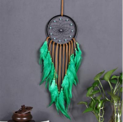 China Hot Toy Battery Operated Custom Design Green Feather White Feather Movable Pendant Dreamcatcher Hutch Movable Wall Decoration Wind Bell Battery Operated Toy 2021 Sales for sale