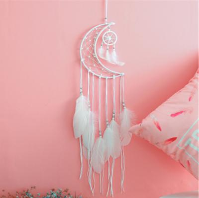 China Toy Battery Operated Toy Battery Operated Hot Sales 2021 Custom Design Crib Dreamcatcher Baby Wall Decor Handmade Wind Bell Moon Dreamcatcher for sale