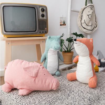 China 2021 sales ylm good quality children's animal pillow gift home plush warm throw cushion lovely throw decorative woolen sleep pillow for sale