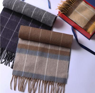 China Winter Fashion 100% Plaid Fashion Warm Mens Cashmere Scarf Knit Scarves For Men for sale