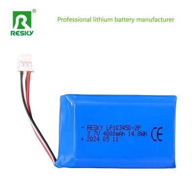 China Rechargeable Lithium Polymer Battery Pack 103450 2p 4000mAh 3.7V For PDA for sale