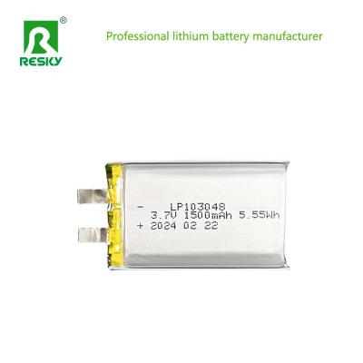 China 103048 Lithium Polymer Battery Cell 3.7V 1500mAh 5.55wh Flat Li-Polymer Batteries for sale