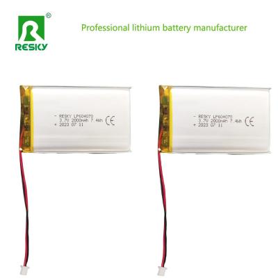 China 604070 Lithium Polymer Battery Cell 3.7v 2000mAh Power Lipo Batteries For Consumer for sale