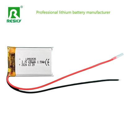 China Rechargeable Lithium Polymer Battery Cell 552535 3.7V 430mAh Lipo Batteries for sale