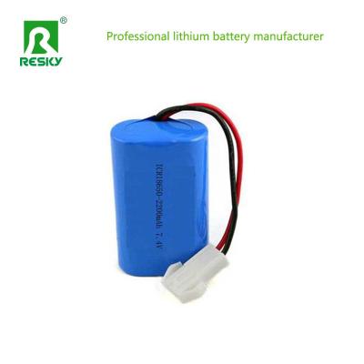 China 16W Bateria de iões de lítio 18650 7.4V 2s1p 2200mAh Baterias de lítio recarregáveis à venda