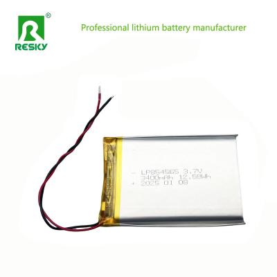 China 854565 Lithium Polymer Battery Cell 3400mAh 3.7V Pouch Lipo Li-Polymer Batteries for sale